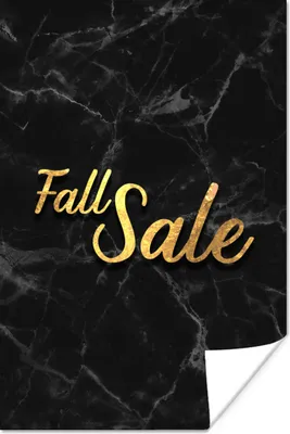 Produktbild von MuchoWow® Poster Verkauf - Herbst - Gold - Marmor 20x30 cm - Papierdruck