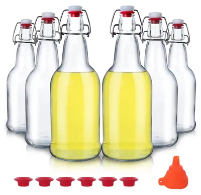 Obrázok produktu pre Sada 6 sklenených fliaš s uzáverom "swingtop", objem 500 ml