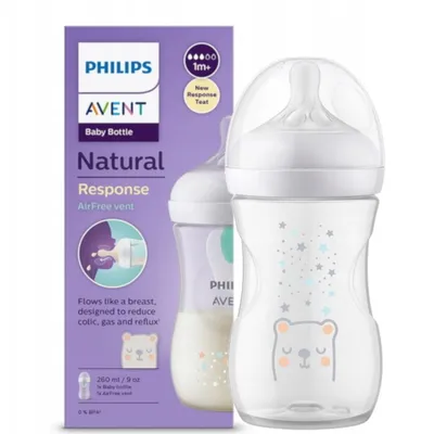 Produktbild von Philips AVENT Natural Response SCY673/82 Babyflasche mit Airfree Ventil 260ml, Sauger 3