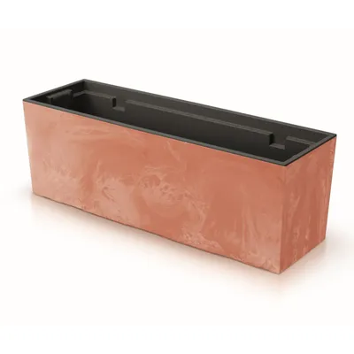 Obrázok produktu pre Květináč na okenní parapet teracota Imitácia Beton 58 x 18 x 19,5 cm s Vložkou