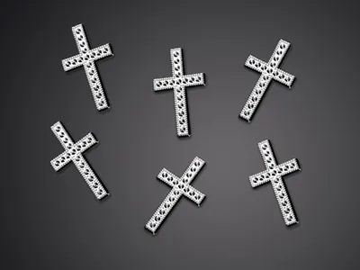Produktbild von Ornamente Kreuze silber 27mm/25St