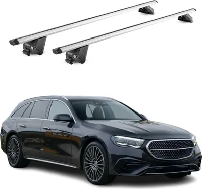 Image de Barres de toit transversales pour Mercedes Classe E SW S213 2017-2023 Gris ABE