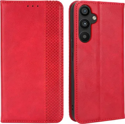 Produktbild von Samsung Galaxy A34 Hülle - Coverup Vintage Style Klapphülle - Rot