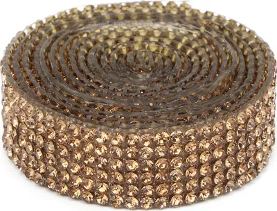 Produktbild von 1m Strasssteinkristallglas Maschenbügeleisen auf Applique Hochzeitskleiderschuhe Verkleidung (gelb)