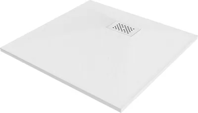 Produktbild von Mexen Hugo quadratische Duschwanne SMC 80 x 80 cm, weiß, weiße Abdeckung - 42108080-W