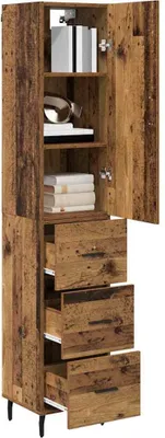 Obrázek produktu pro vidaXL Highboard old wood 34,5 x 34 x 180 cm materiál na bázi dřeva