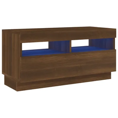 Produktbild von vidaXL TV-Schrank mit LED-Leuchten Braun Eichen-Optik 80x35x40 cm