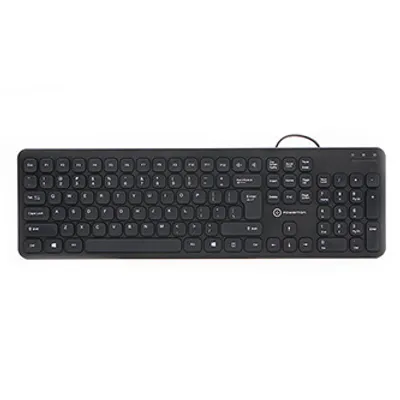 Produktbild von Powerton WPK102, Slim US-Tastatur, klassisch, verkabelt (USB), schwarz, geräuschlos