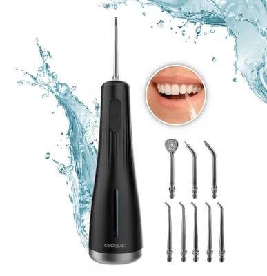 Image de Cecotec Irrigateur Buccal Portable ToothCare Jet Liberty. 1600 Pulsations par Minute, 8 Buses Interchangeables, 4 Modes de