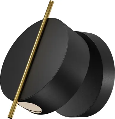 Produktbild von LED Wandlampe Aluminium 14 cm hoch in Schwarz Messing warmweiß 3000 K 200 lm Modern Wandleuchte