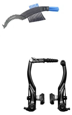 Produktbild von Shimano Alivio BR-T4000 V-Brake (Vorderrad) - Schwarz inkl. maxxi4you Fahrrad Kettenbürste