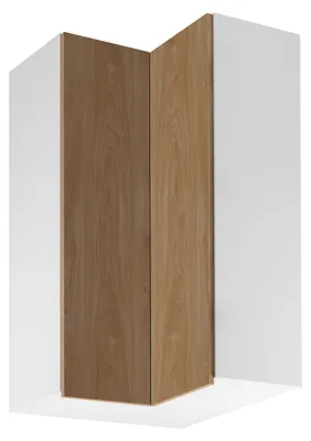Produktbild von Hoher Eck-Oberschrank SALERNO – 60 x 60 cm, weiß/Eiche
