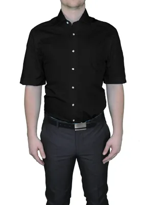 Produktbild von Redmond modern fit overhemd, korte mouw, zwart