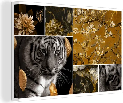 Produktbild von OneMillionCanvasses® - Leinwandbilder - 150x100 cm, Gold - Schwarz - Kunst - Glitter, Wandbilder Kunstdruck Wanddekoration