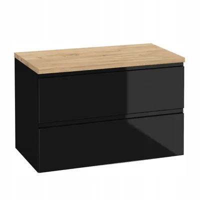 Immagine prodotto di Stamar | Bagno, con un piano in rovere, 100 cm, nero lucido
