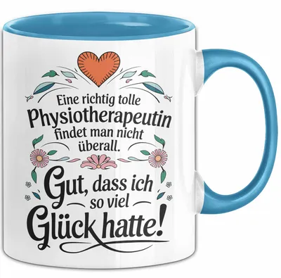 Produktbild von Physiotherapie Tasse Geschenk Physiotherapeutin Findet Man Nicht Ueberall Geschenkidee Geburtstag Physiotherapeutin (Blau)
