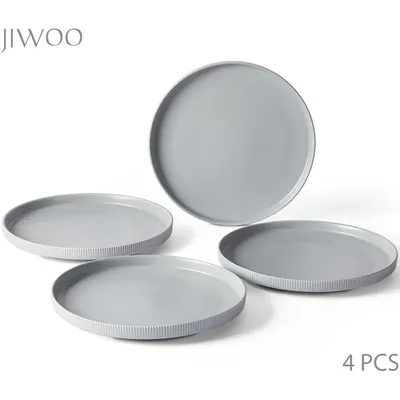 Produktbild von Teller set 4stück Ø21,3 cm Dessertteller Kuchenteller Pastateller für 4 Personen Keramik Flachteller Matt-Glasur Mikrowellen- und Spülmaschinenfest