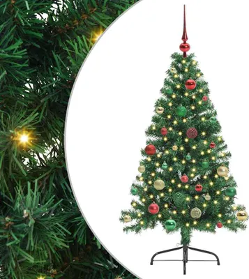 Image de vidaXL Arbre de Noël artificiel pré-éclairé vert 150 cm PVC