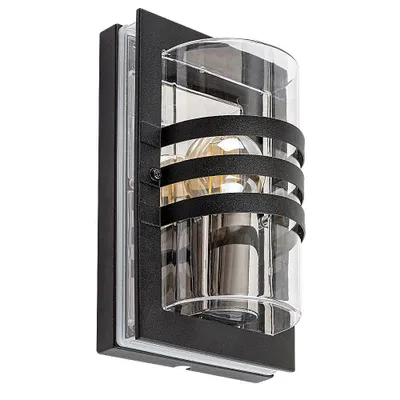 Productafbeelding van Rabalux 7244 Buitenwandlamp Orlova, E27, roestvrij staal, zwart, modern design, IP44, 24 cm