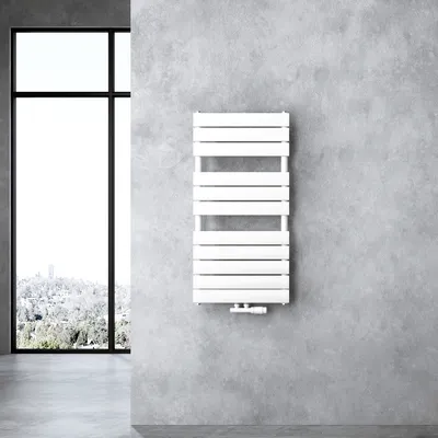 Produktbild von doporro Badheizung Flachheizkörper 100x60cm Weiß Paneelheizkörper Mittelanschluss oder Seitenanschluss Badheizkörper Ohne Heizstab FH