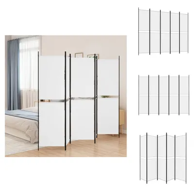 Produktbild von vidaXL 5-tlg. Paravent Weiß 250x200 cm Stoff -  Raumteiler