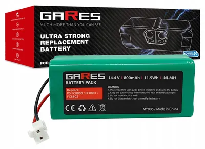 Obrázek produktu pro Gares Náhradní baterie pro Philips EasyStar FC80,8 Ah FC8801 FC8802 | 14,4 V 0,8 Ah NiMH | Vysokovýkonná baterie pro robotický vysavač | Kompatibilní s Philips EasyStar FC80,8 Ah FC8801 FC8802 | Prémiová kvalita