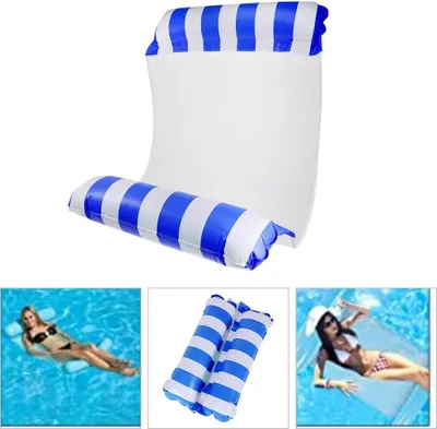 Produktbild von ALSTER HERZ® Luftmatratze Pool Wasser Hängematte, Aufblasbares Pool Spielzeug, H083 Blau