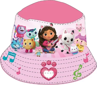 Imagen del producto de Sombrero para niños con motivos de Gabby's Dollhouse, protección UV, estilo pescador y ideal para la playa