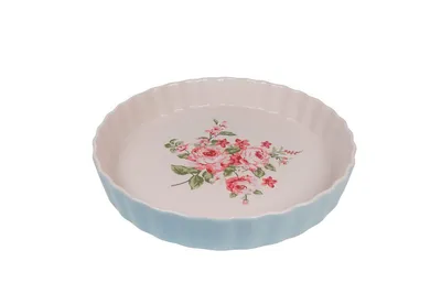 Produktbild von Backform Bella Blau Keramik ca. 26,5 x 26,5 x 5 cm handbemalt