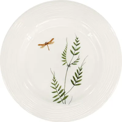 Produktbild von Flacher Porzellanteller Croft Dragonfly 27,5cm, grün/braun