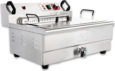 Produktbild von Beeketal Gastronomie Friteuse Fritteuse 230V, Fritteuse BTF/BWF:BWF-201P - 20 L mit Ablaufhahn