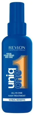 Obrázok produktu pre Revlon UniqOne Hair Treatment, Mlieko na vlasy, Ženy, Všetky typy vlasy, 150 ml, Proti krepovitosti, Ochrana farby, Ochrana, Oprava, Lesk, Zmäkčovadlo, Posilnenie, sprej