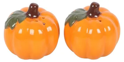 Kürbis Salz- und Pfefferstreuer, 2er-Pack, Orange, Keramik