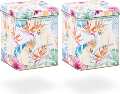 Produktbild von tea4chill Teedosen / Kaffeedosen / Vorratsdosen Set, 2 Dosen "Paradise"  je 200g, mit praktischen Scharnierdeckel