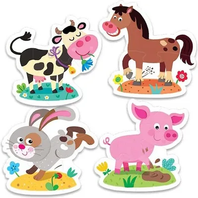 Image de Puzzle Trefl - Mes premiers puzzles : animaux de ferme, 2/3/4/5 pièces