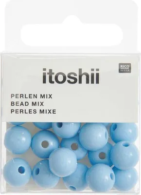 Immagine prodotto di 24 perle rotonde 10 mm - Grigio-blu