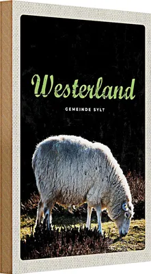 Produktbild von Holzschild Reise 20x30cm Westerland Natur Tiere Schafe Wiese