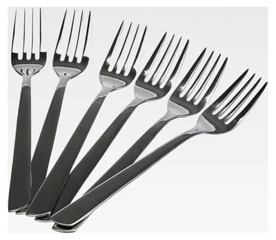 Produktbild von Torten-Gabeln aus Edelstahl 18/10, 6-teiliges Set, Monoblock, 140 mm, geeignet für Desserts und Feiern, Serie Toscana