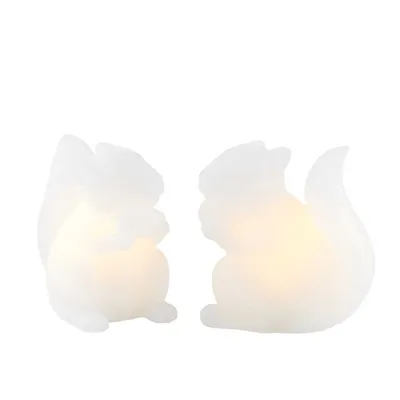 Produktbild von SIRIUS LED Eichhörnchen Kerze, weiß, 2er Set, 9 cm