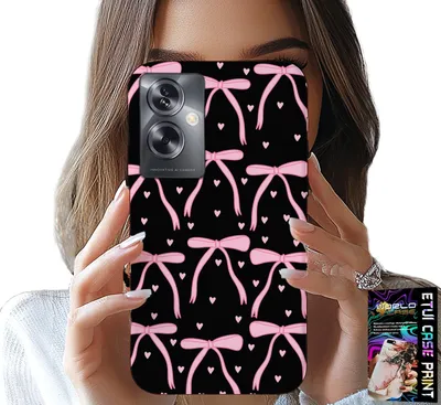 Image de Etui pour Oppo A79 5G - Ruban noir et rose