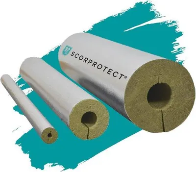 Productafbeelding van Steenwol Buisisolatie met Aluminium Ommanteling (76 x 30 mm x 1m) - Hoge Warmte-Isolatie