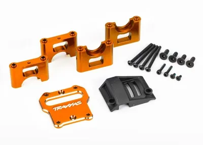 Produktbild von Traxxas Zentraldifferentialgehäuse aus orange eloxiertem Aluminium