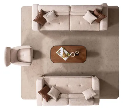 Produktbild von Modernes Wohnzimmer-Set mit 3+3+1 Sitzern im stilvollen Design