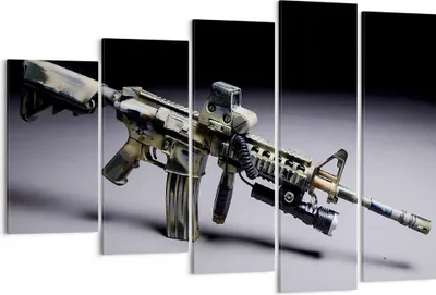 Produktbild von Bild auf Leinwand - Leinwandbild - Armee Gewehr - 150x100cm - Wand Bild - Wanddeko - Wandbilder - Leinwanddruck - Bilder - Kunstdruck - Wanddekoration - Leinwand bilder - Wandkunst - EG150x100-3768