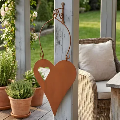 Produktbild von Schild Herz 15x32cm Gartendeko Türschild Edelrost Wandbild Herzbild Rostdeko Deko Rost Gartenschild Geschenkidee