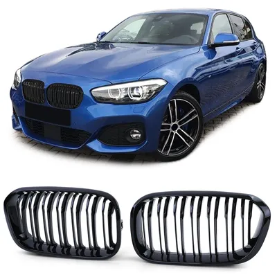 Sport Kühlergrill Doppelsteg SCHWARZ GLANZ passend für BMW 1er F20 F21 2015-2019 – Produktansicht