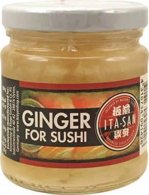 Immagine prodotto di [ 190 g/110 g ATG ] ITA-SAN Zenzero sottaceto per sushi, bianco | fette di zenzero sottaceto