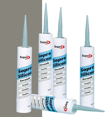 Produktbild von Sopro Silikon Keramik Fugen Fliesen 310ml Abdichtung Farbe betongrau 1 Stück