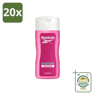 Immagine prodotto di 20 confezioni di gel doccia Reebok "Inspire Your Mind" - 400 ml - Confezione da 20 pezzi