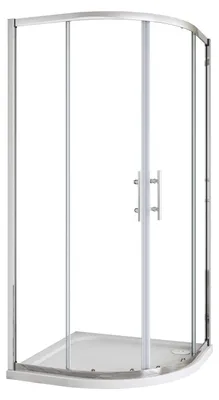 Produktbild von Duschspa 80x80x185cm Duschkabine Schiebetür Runddusche Mit Duschtasse Set 5mm ESG-Glas Duschabtrennung Viertelkreis Dusche Drehtür Gleittür